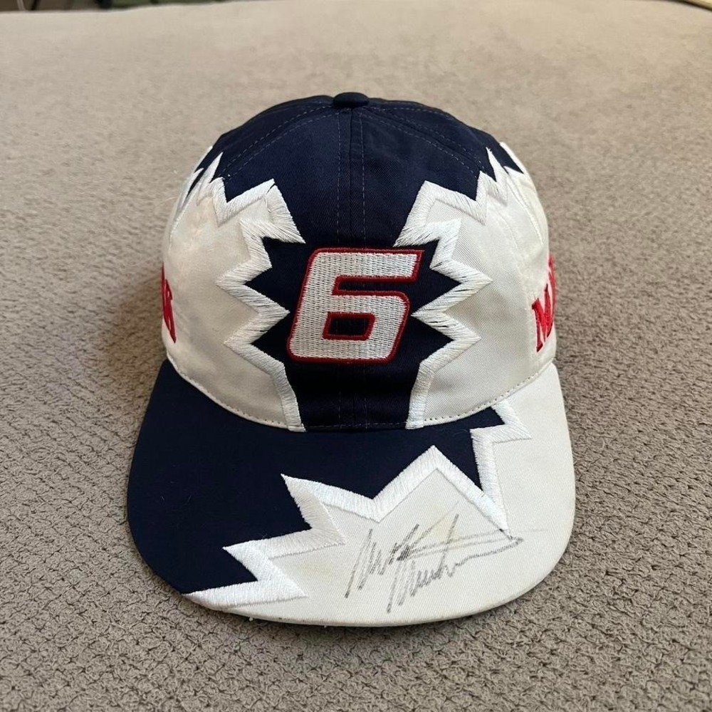 Vintage 1990s Mark Martin autographed nascar SnapBack hat